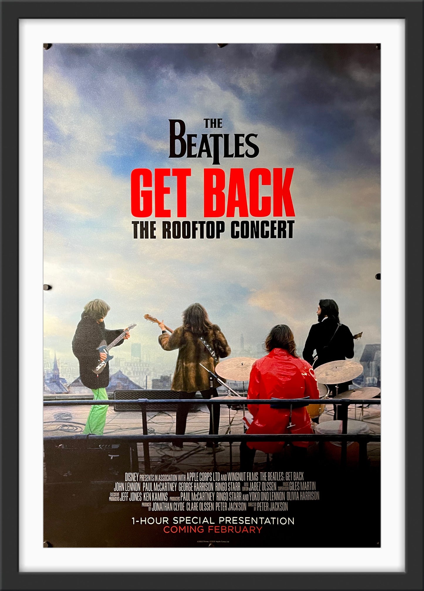 An original movie poster for The Beatles concert documentary film The Beatles Get Back The Rooftop Concert