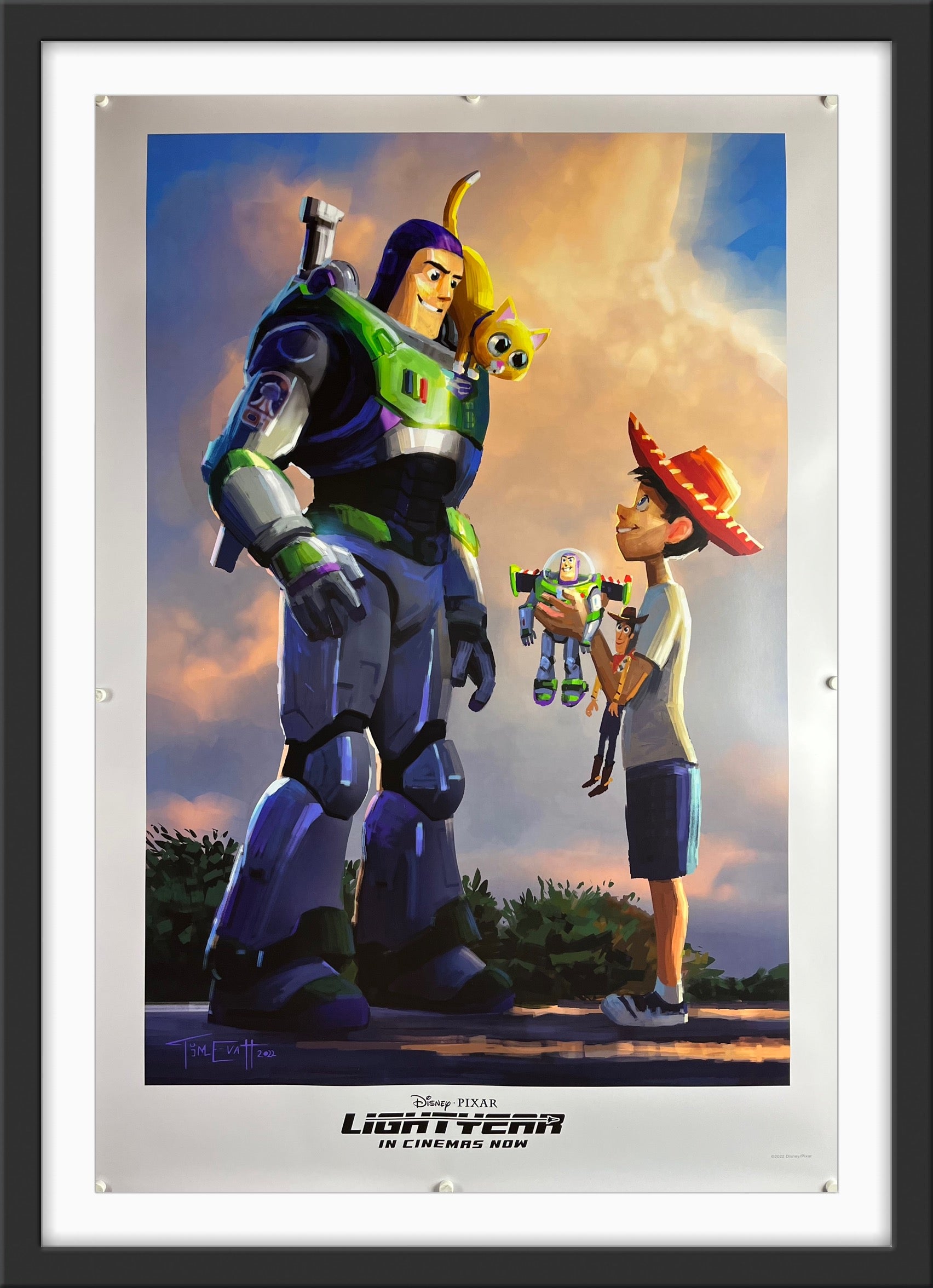 An original movie poster for the Disney / Pixar film Lightyear