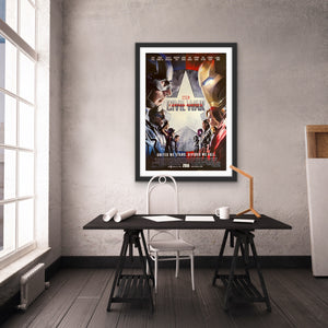 An original recalled movie poster for the Marvel MCU film Captain America Civil War