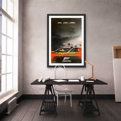 An original movie poster for the Fast and Furious film Fast 5