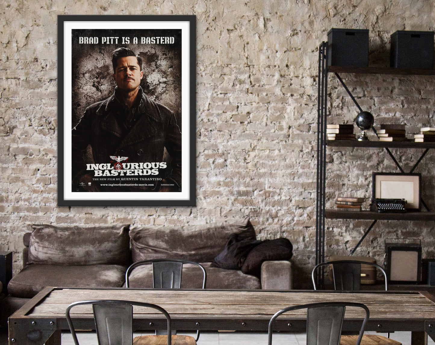 An original movie poster for the Quentin Tarantino film Inglourious Basterds