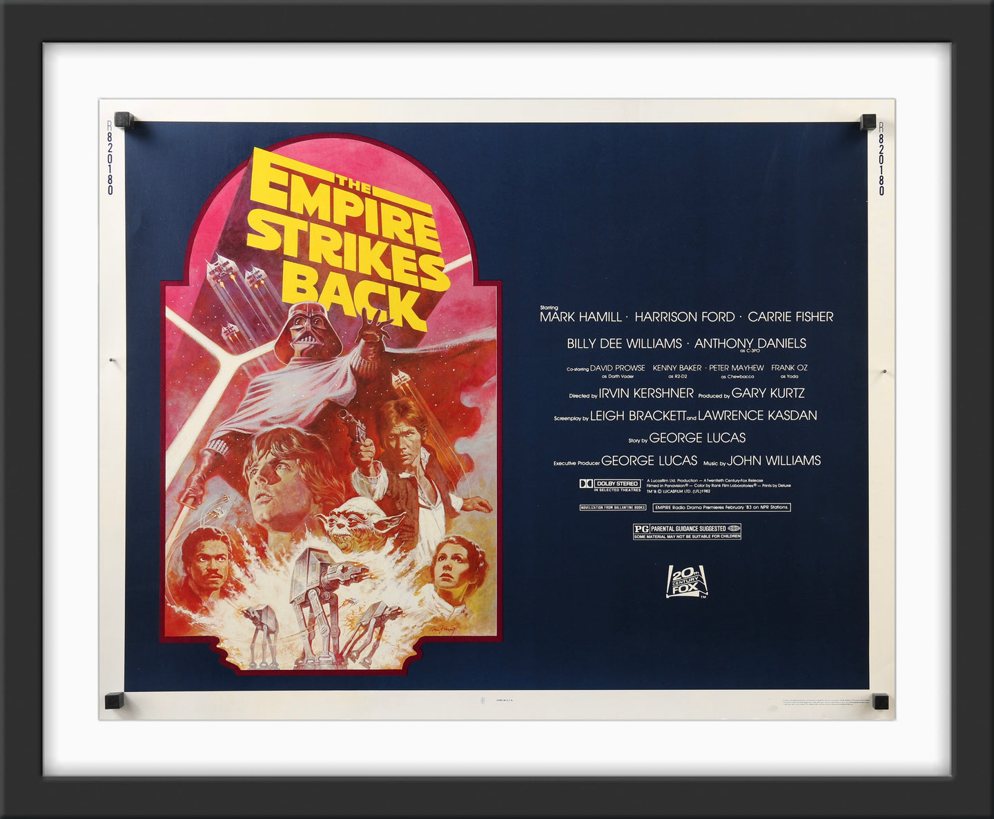 An original half sheet movie poster for the Star Wars film The Empire Strikes Back