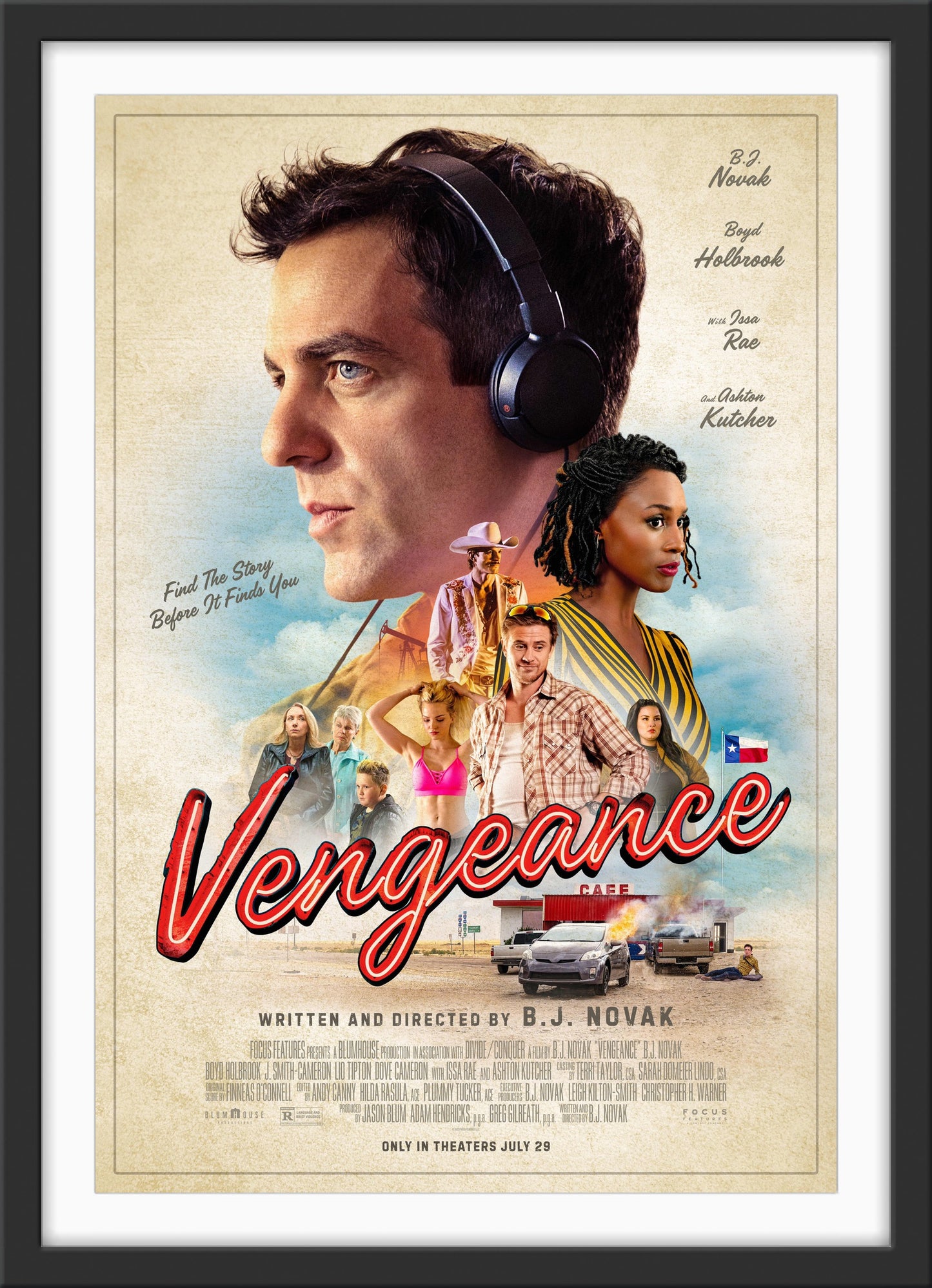 An original cinema / movie poster for the B.J. Novak film Vengeance