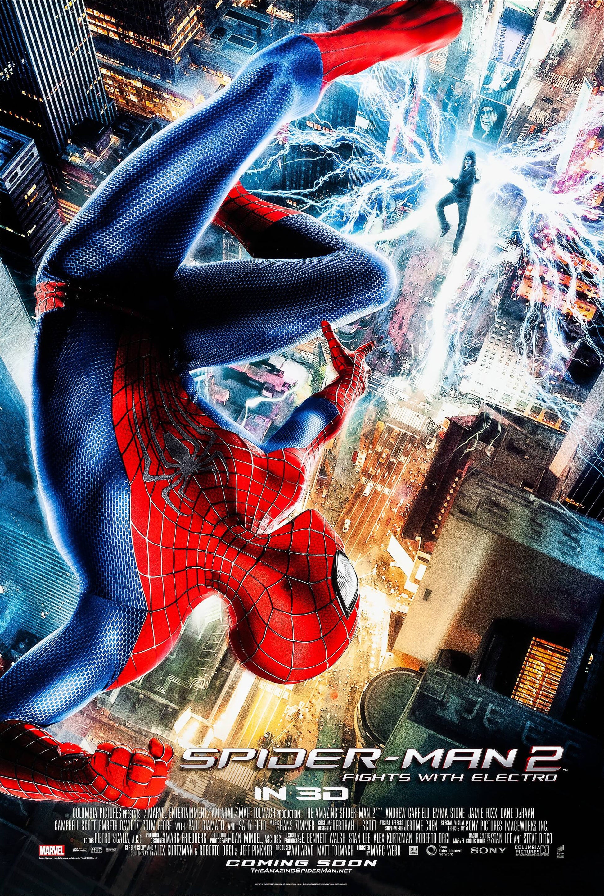 An original movie poster for the film The Amazing Spider-Man 2