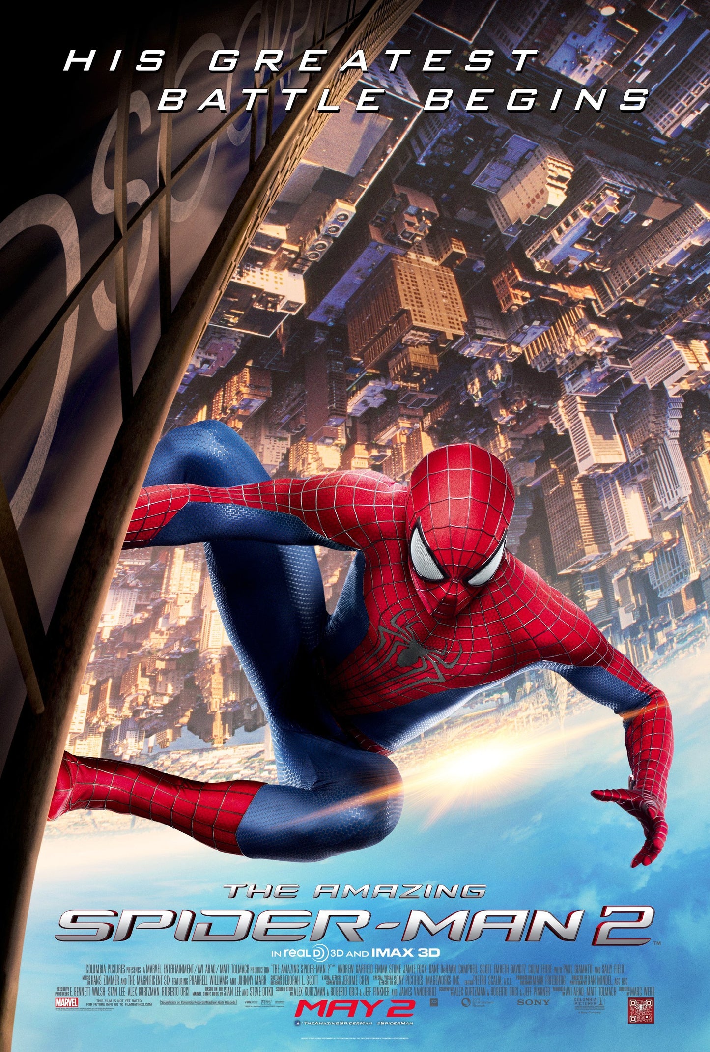 An original movie poster for the film The Amazing Spider-Man 2