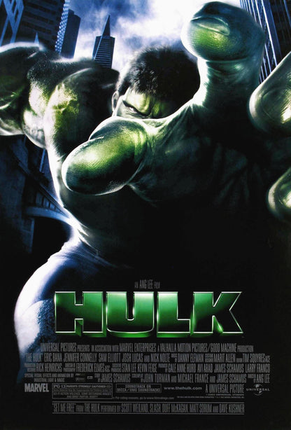 An original movie poster for the Marvel film Hulk