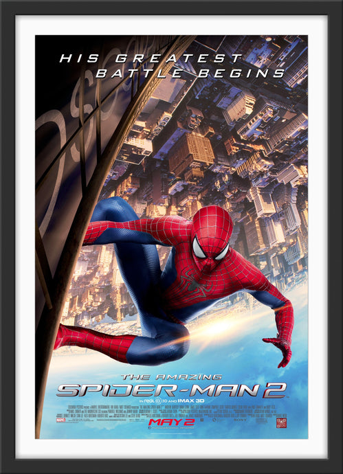 An original movie poster for the film The Amazing Spider-Man 2
