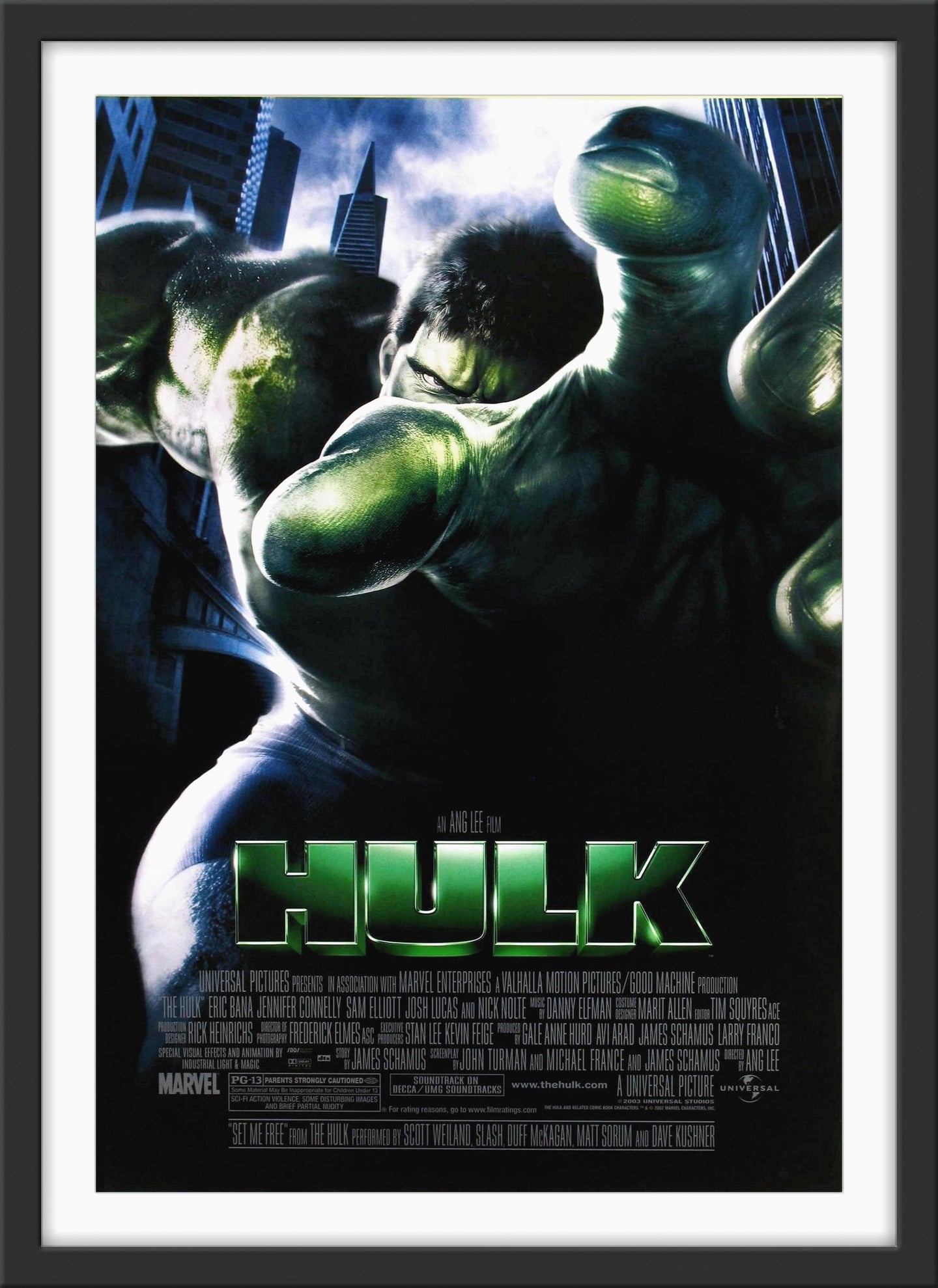 An original movie poster for the Marvel film Hulk