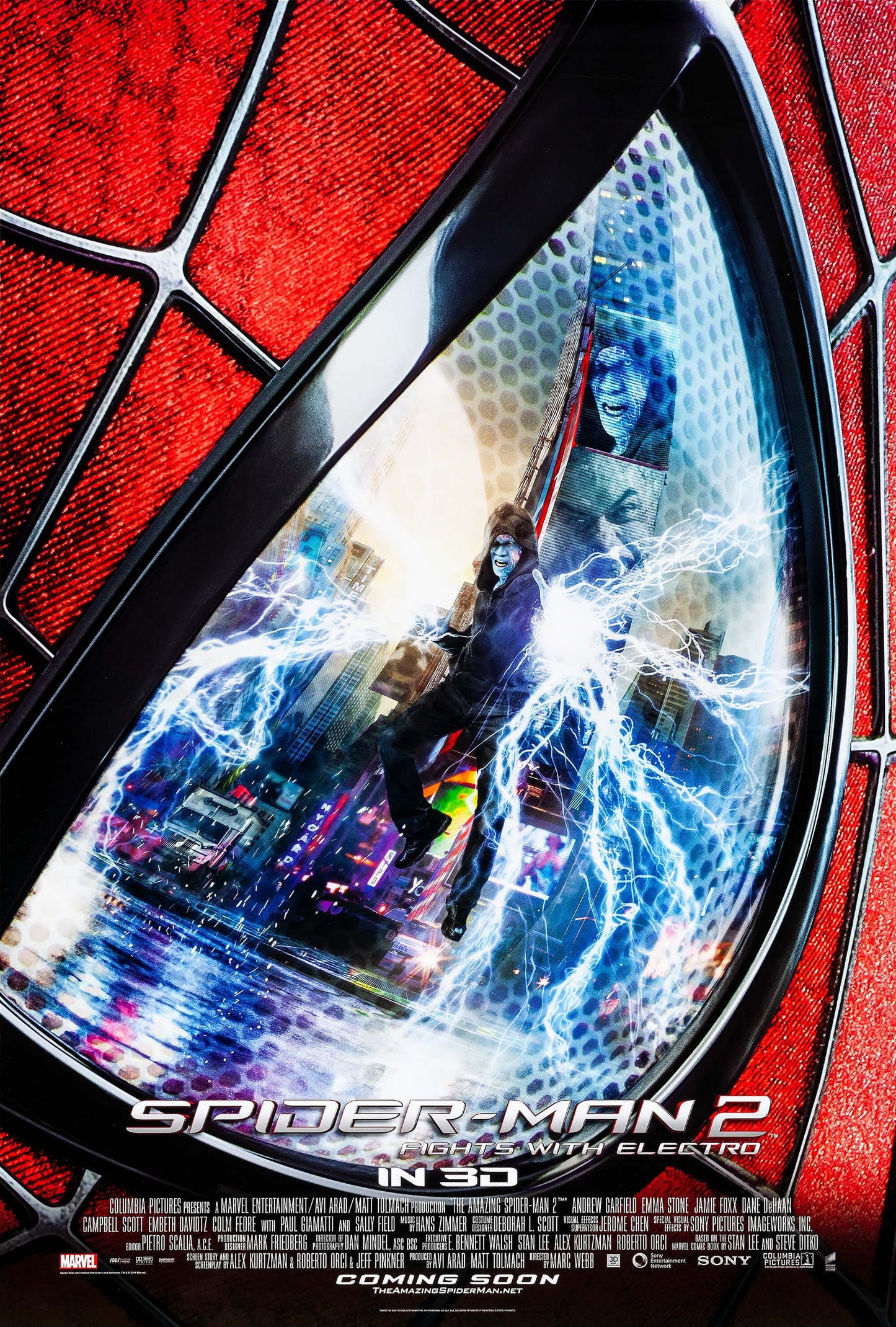 An original movie poster for the film The Amazing Spider-Man 2 / Fights With Electro