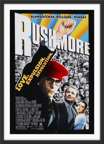 An original movie poster for the Wes Anderson film Rushmore