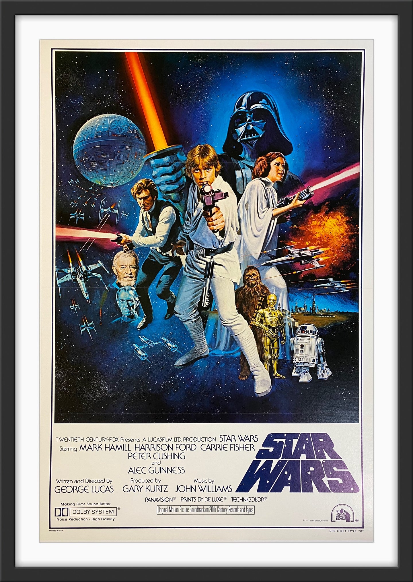 An original Style C movie poster for the film Star Wars / Episode 4 / IV / A New Hope / 1977