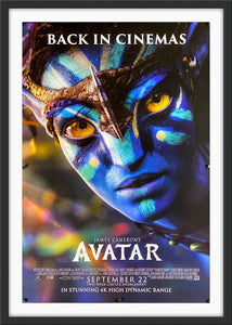 An original movie poster for the 2022 release of Avatar