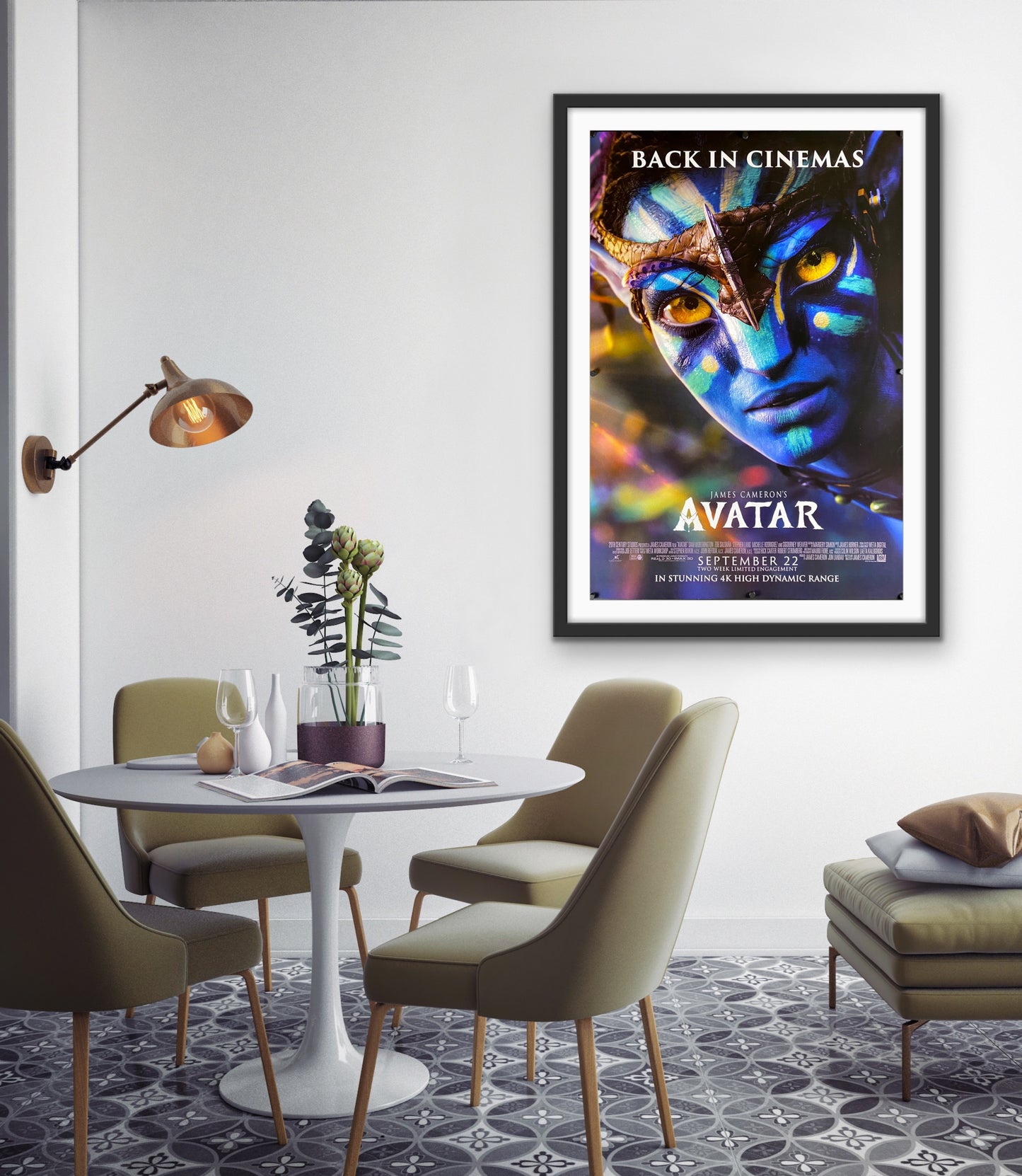 An original movie poster for the 2022 release of Avatar
