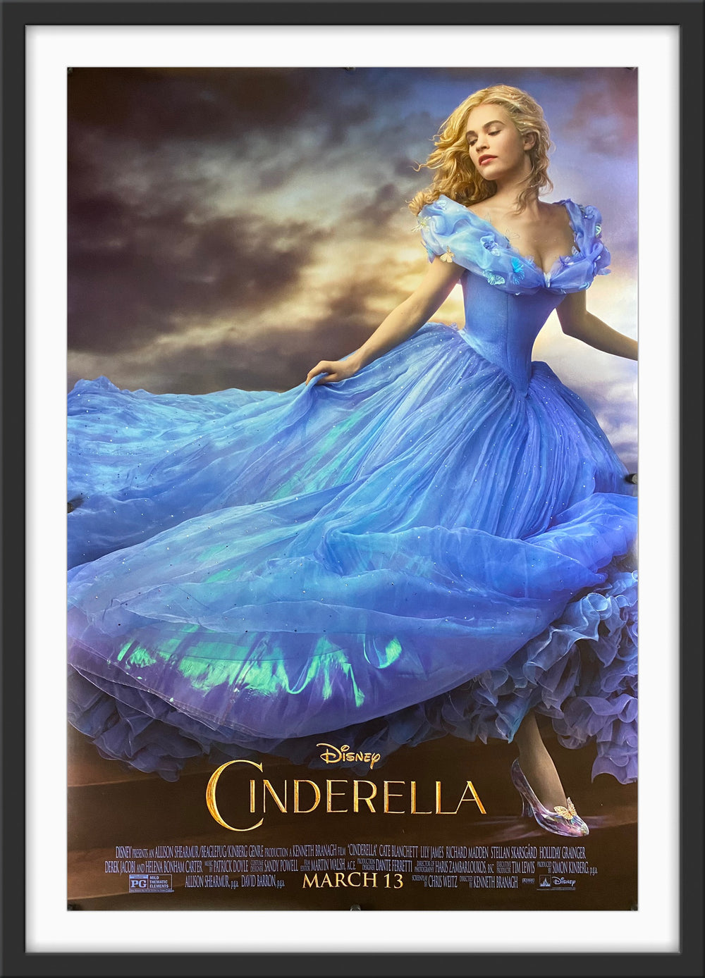 An original movie poster for the Disney film Cinderella