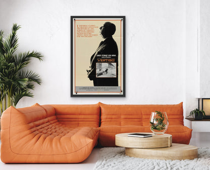 An original movie poster for the Alfred Hitchcock film Vertigo