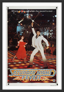 An original movie poster for the film Saturday Night Fever