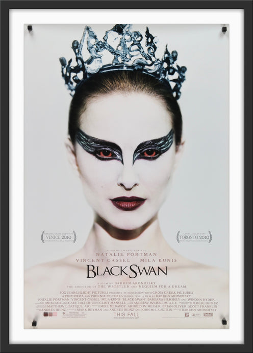 An original movie poster for the Natalie Portman film Black Swan