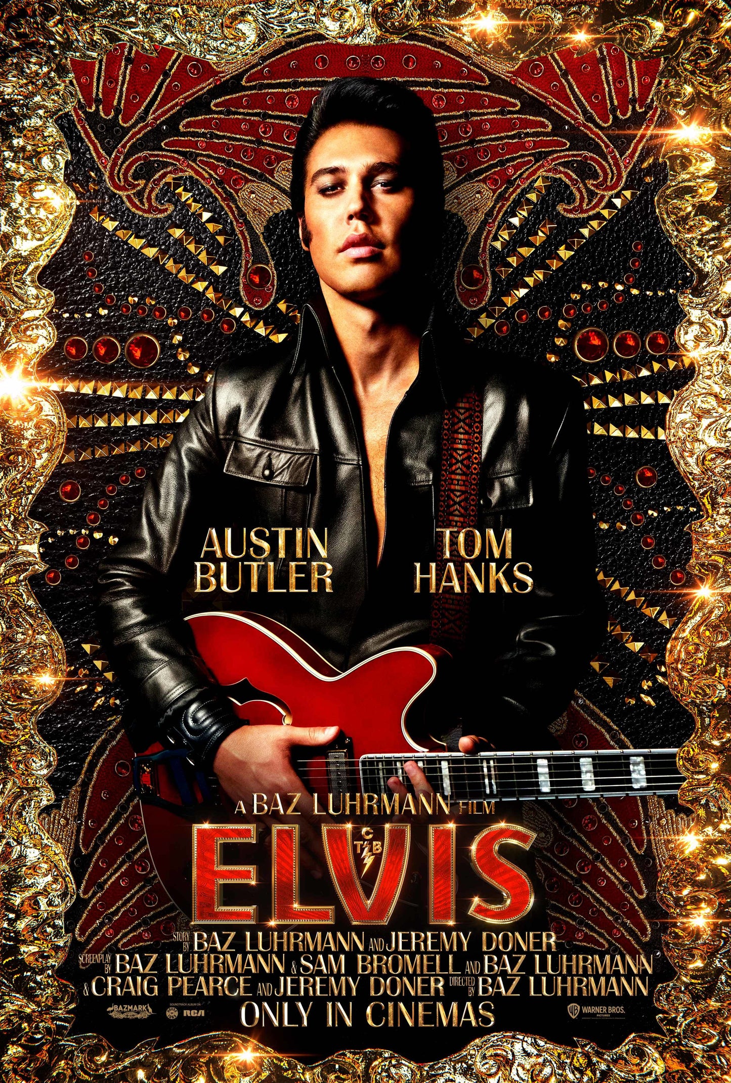 An original movie poster for the Baz Luhrmann film Elvis