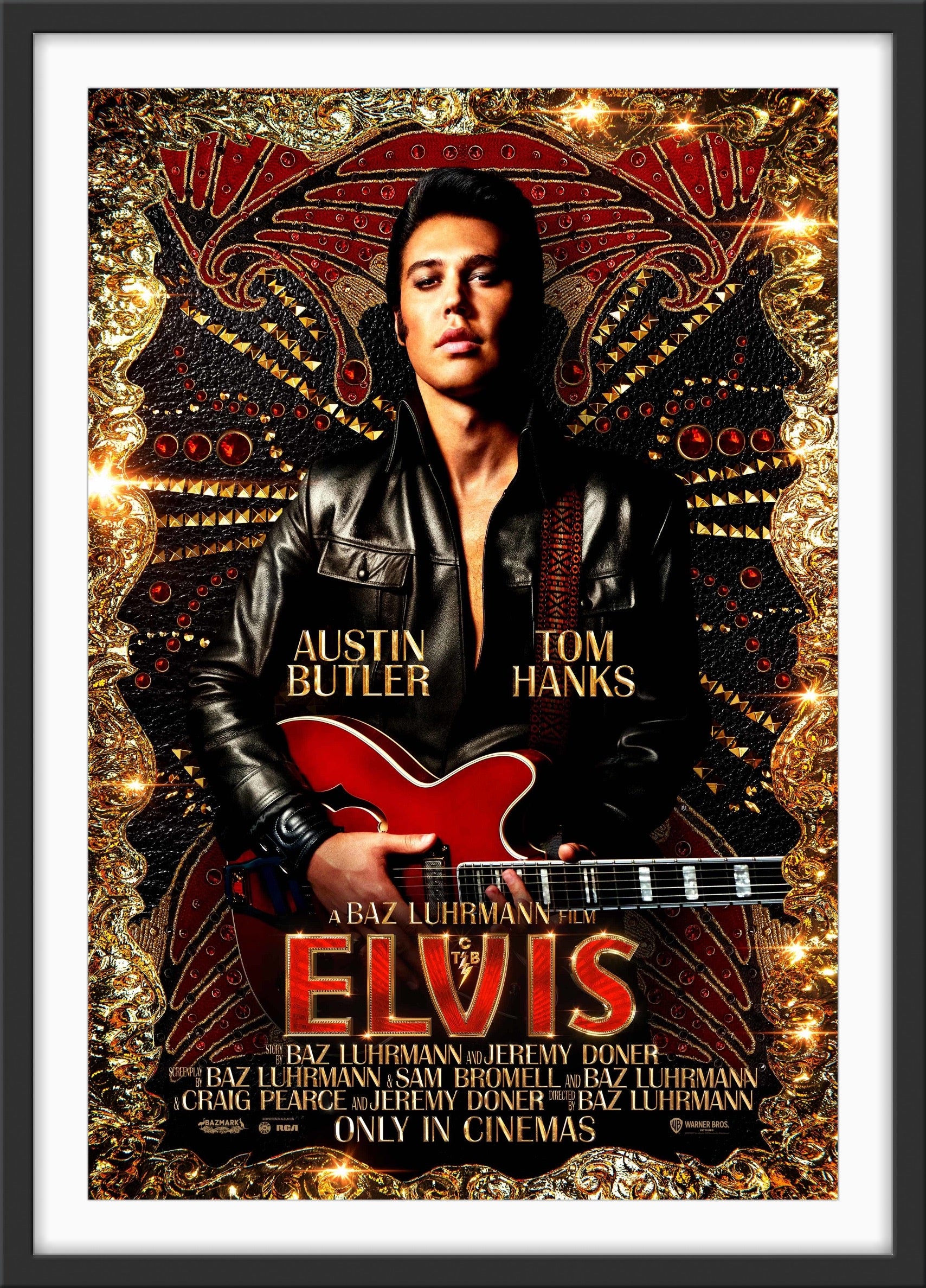 An original movie poster for the Baz Luhrmann film Elvis