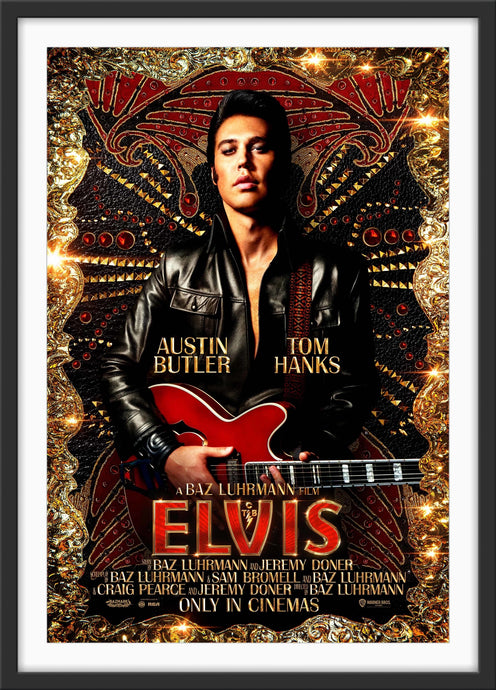 An original movie poster for the Baz Luhrmann film Elvis