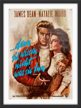 Load image into Gallery viewer, An original German movie poster for the James Dean film Rebel Without A Cause