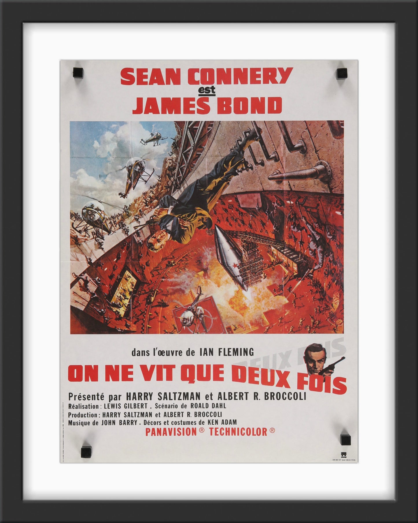 An original French movie poster for the James Bond film You Only Live Twice