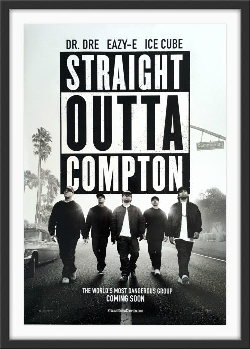 An original movie poster for the film Straight Outta Compton