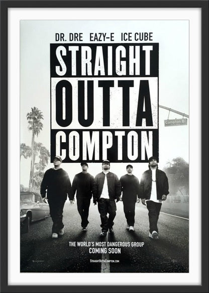 An original movie poster for the film Straight Outta Compton