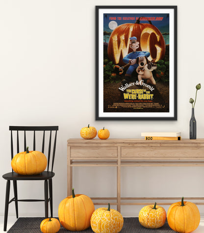 An original movie poster for the Aardman film Wallace and Gromit The Curse of the Were Rabbit
