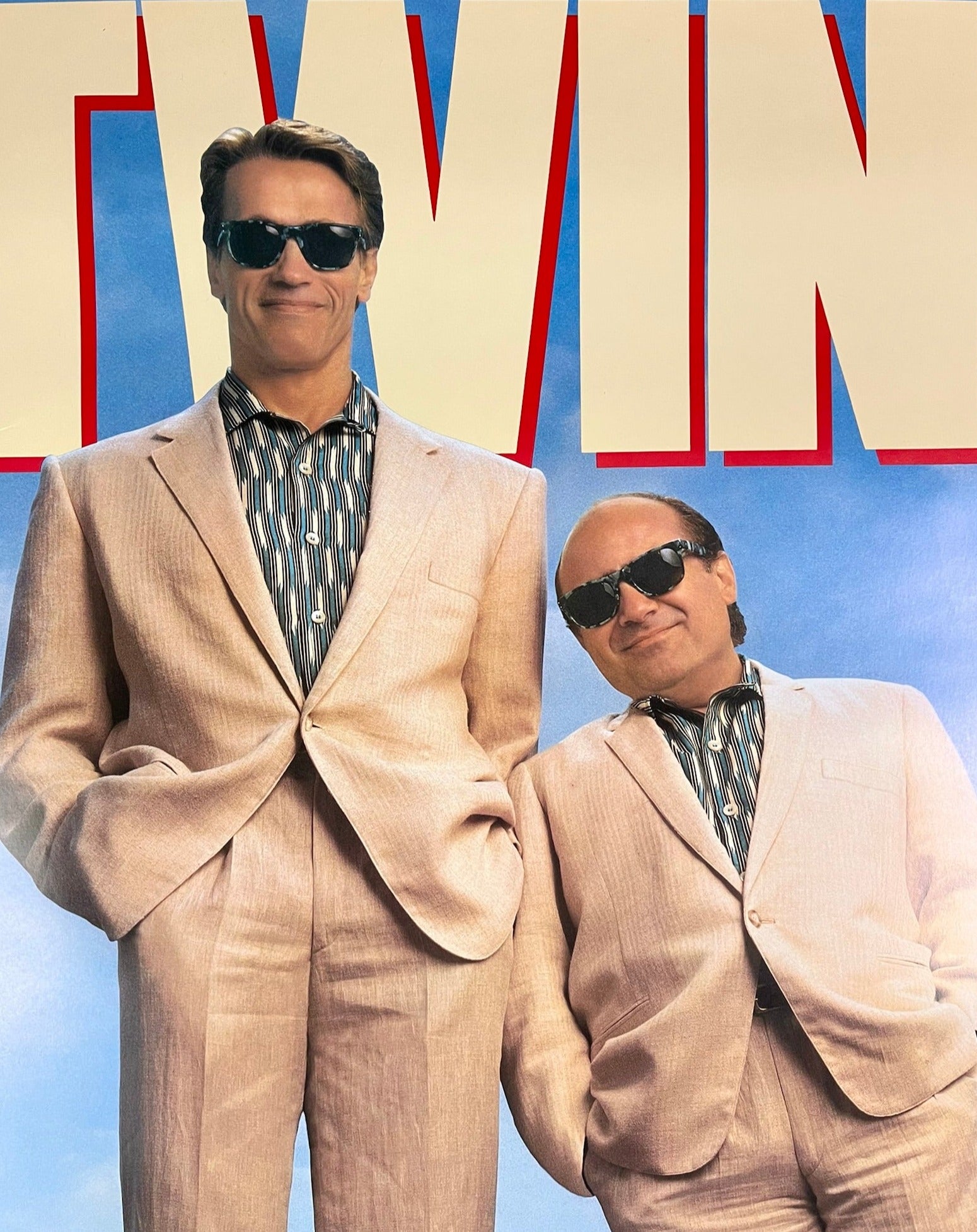 A guaranteed original movie poster for the Arnold Schwarzenegger and Danny DeVito film Twins