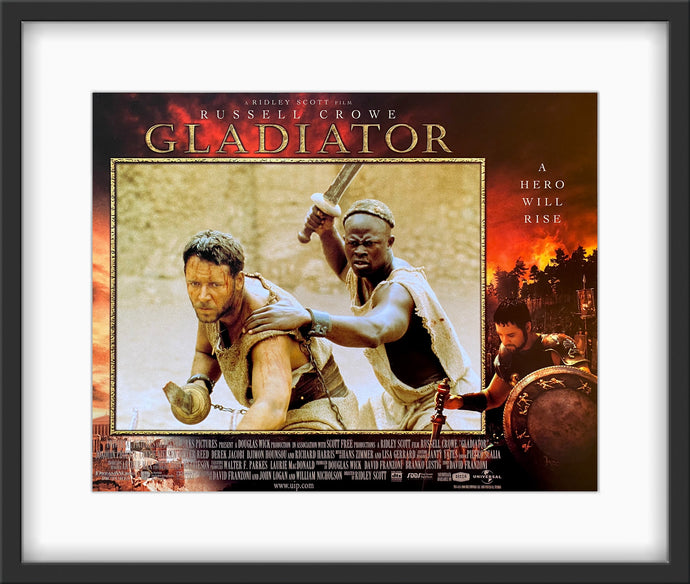 An original 11x14 lobby card for the Russell Crowe / Ridley Scott film Gladiator