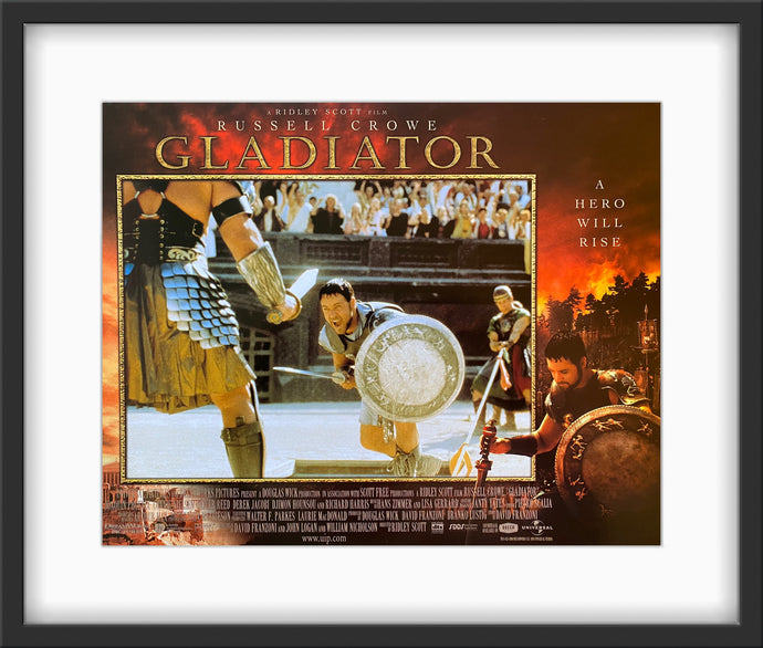 An original 11x14 lobby card for the Russell Crowe / Ridley Scott film Gladiator