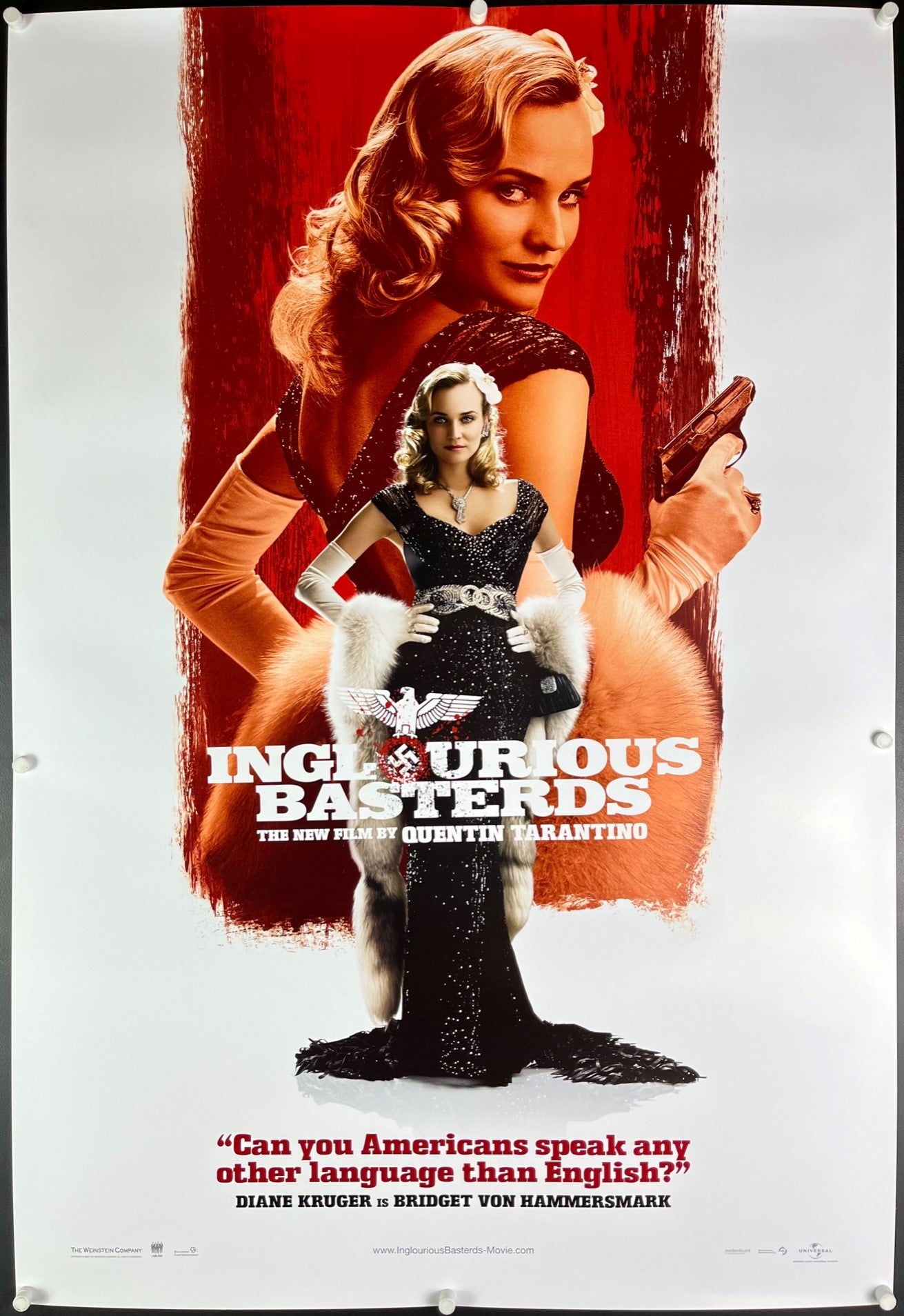 An original movie poster for the Quentin Tarantino film Inglourious Basterds