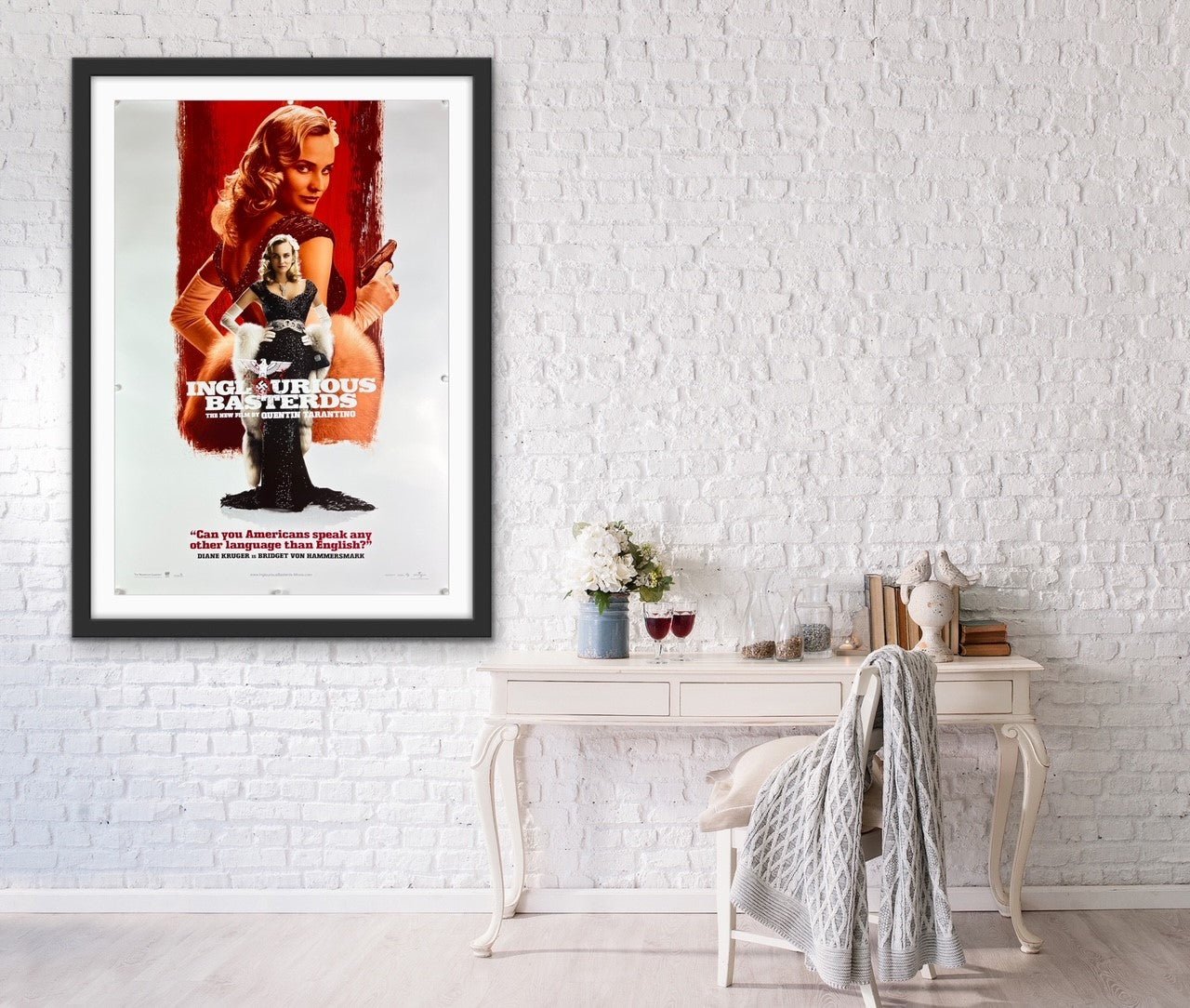 An original movie poster for the Quentin Tarantino film Inglourious Basterds