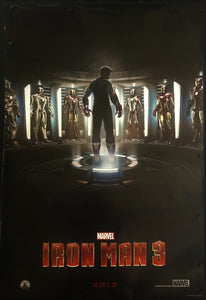 An original movie poster for the Marvel film Iron Man 3