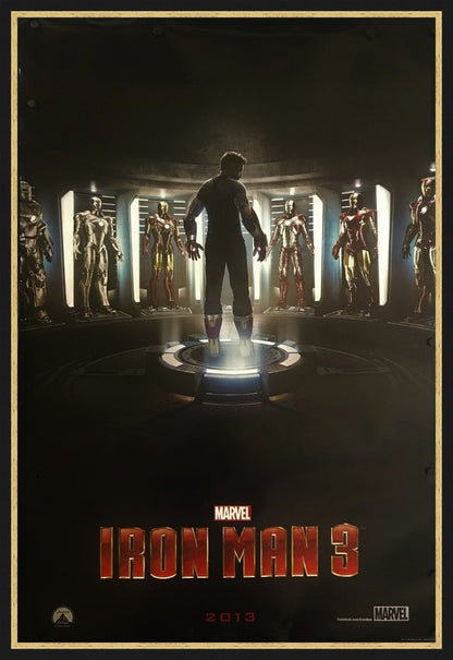 An original movie poster for the Marvel film Iron Man 3