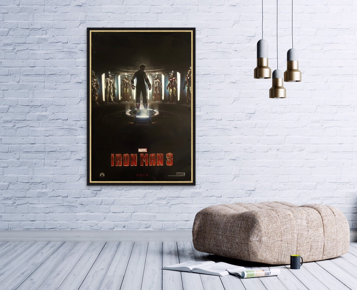 An original movie poster for the Marvel film Iron Man 3