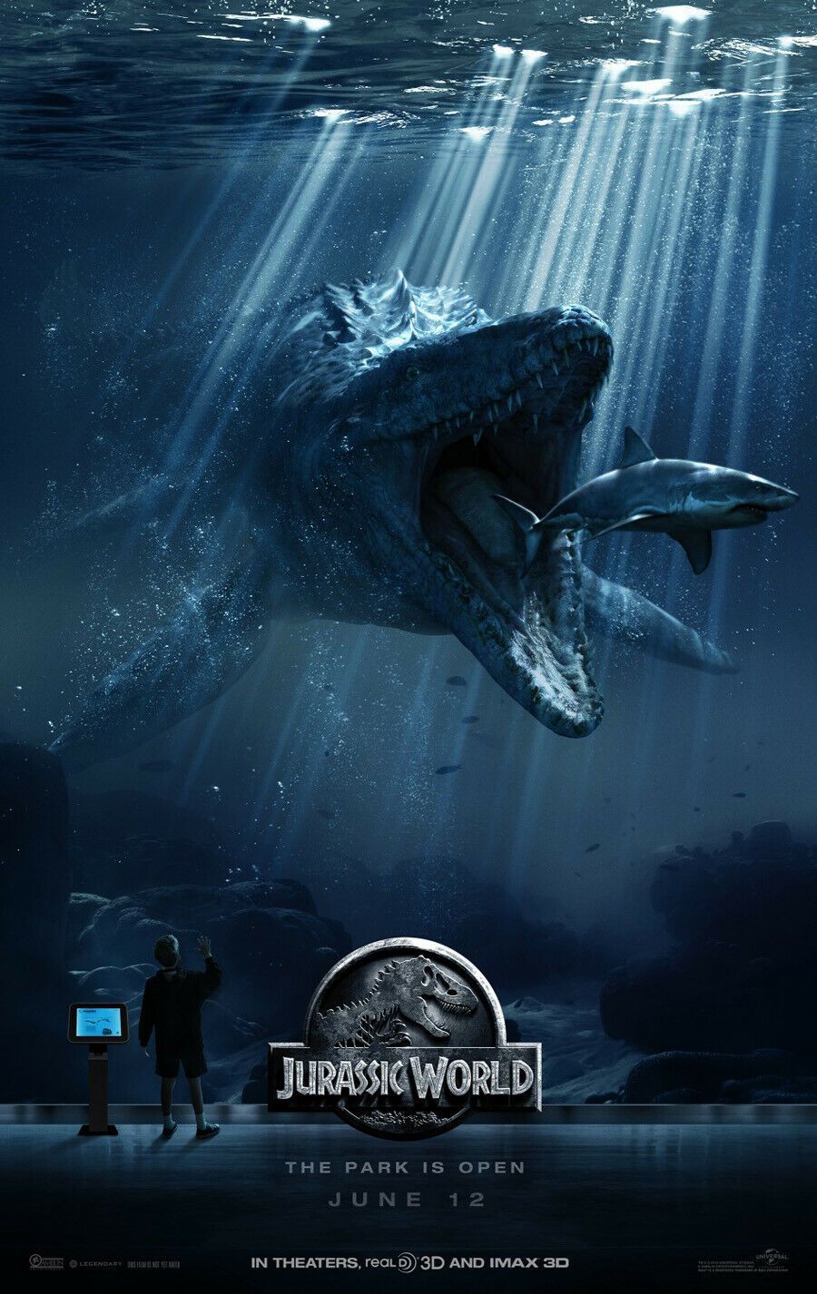 An original movie poster for the film Jurassic World
