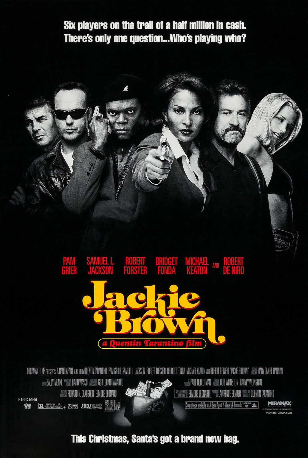 An original movie poster for the Tarantino film Jackie Brown