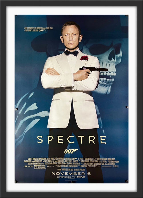 An original movie poster for the Daniel Craig James Bond film SPECTRE