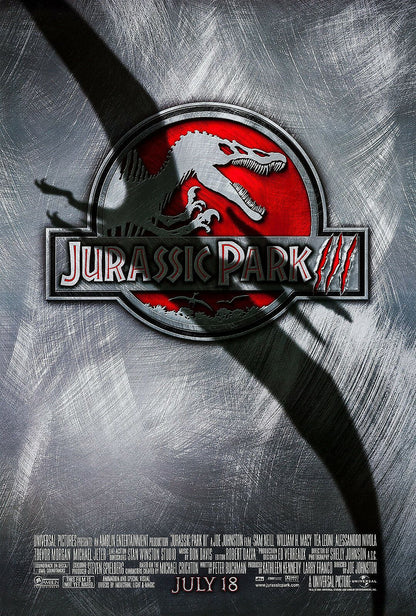An original movie poster for the film Jurassic Park 3