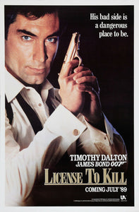 An original movie poster for the James Bond film Licence / License To Kill