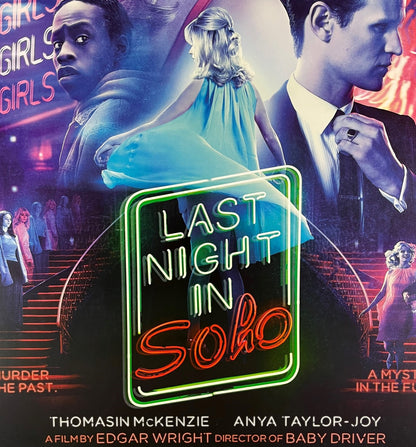 An original movie poster for the Edgar Wright film Last Night In Soho