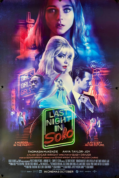 An original movie poster for the Edgar Wright film Last Night In Soho