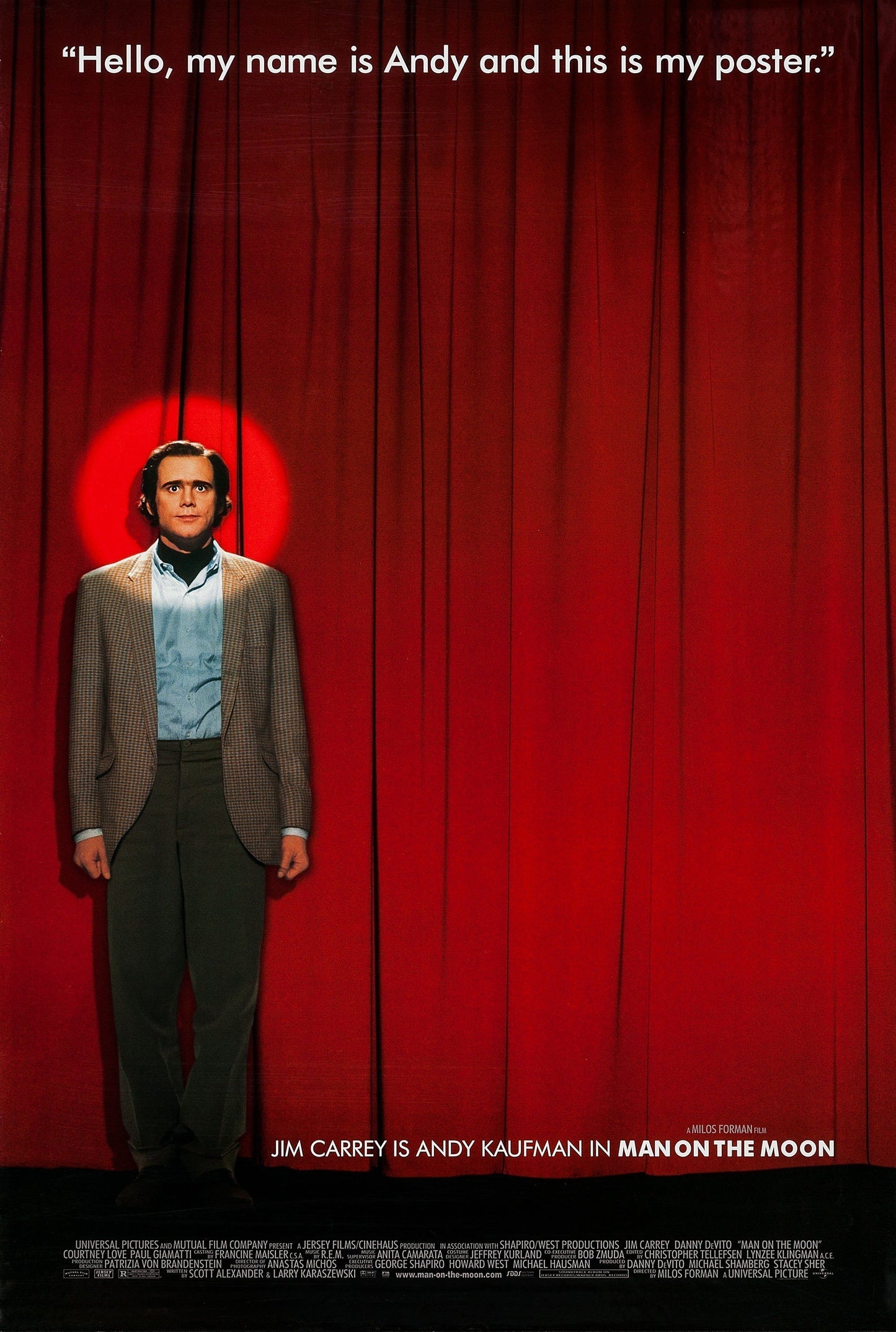 A original movie poster for the film Man On The Moon starring Jim Carrey