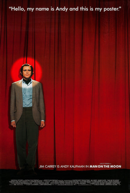 A original movie poster for the film Man On The Moon starring Jim Carrey