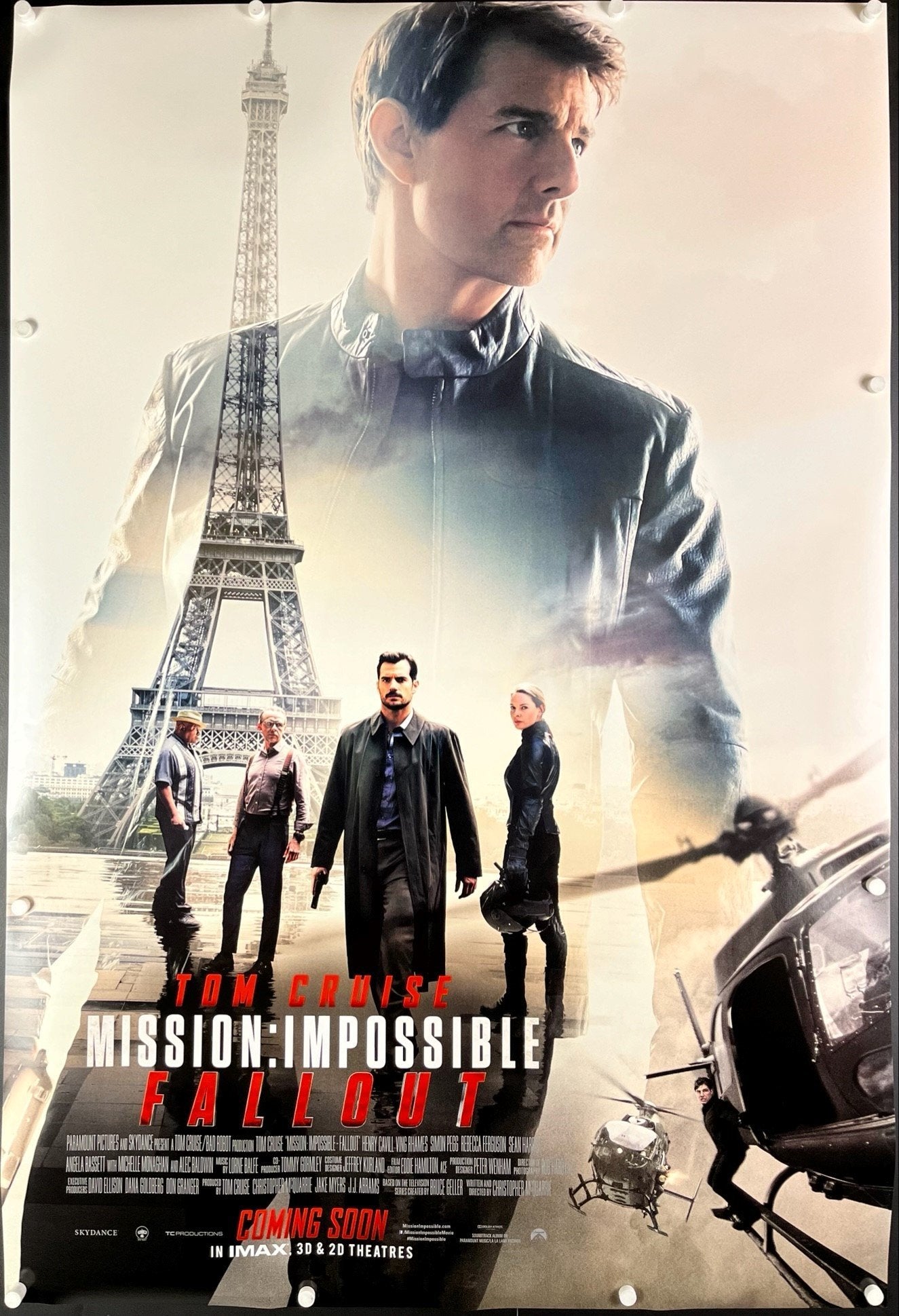 An original movie poster for the Tom Cruise film Mission: Impossible - Fallout