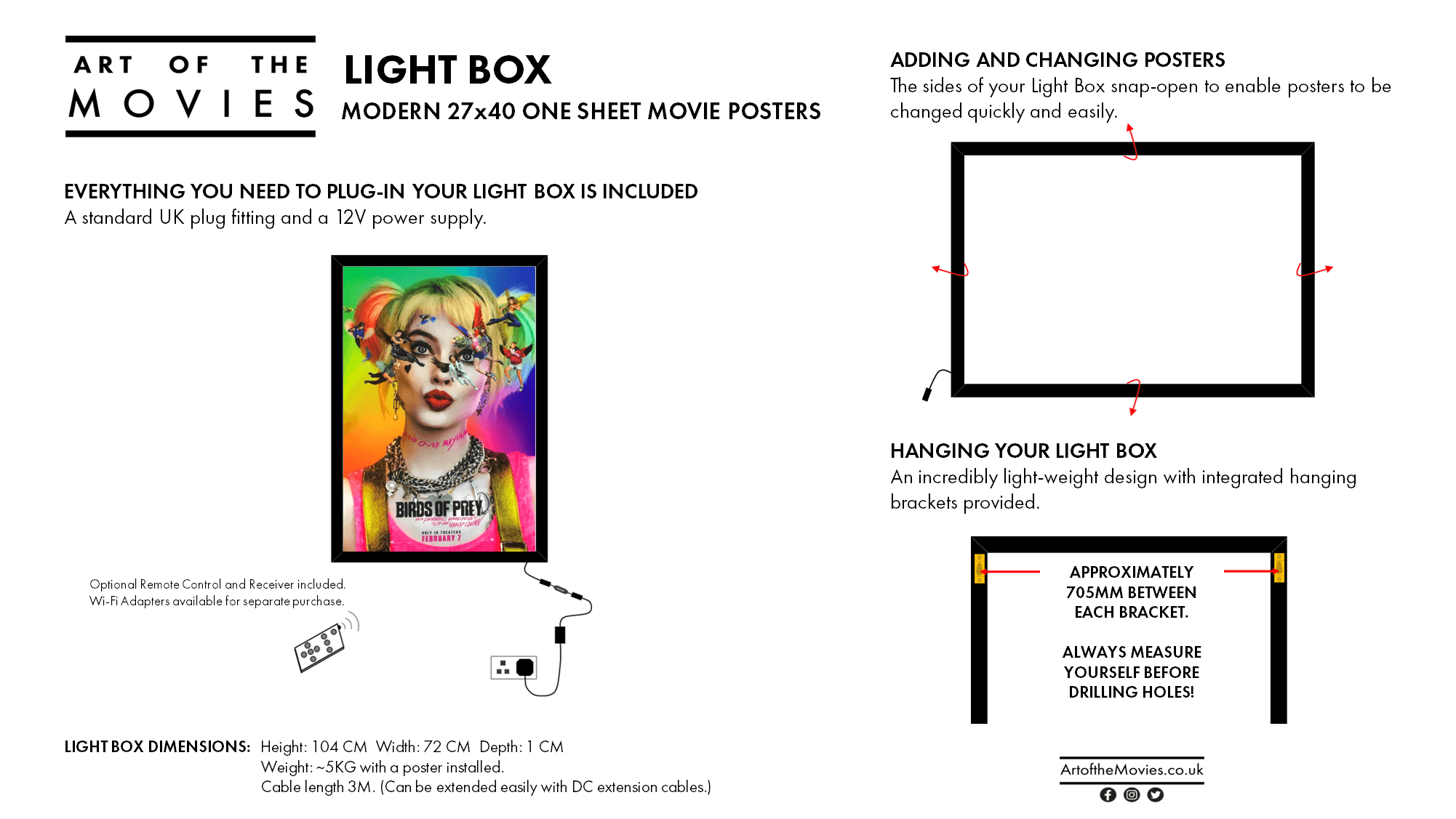 Cinema / Movie Poster 27x40 Light Box Frame- FREE UK shipping! – Art of the  Movies
