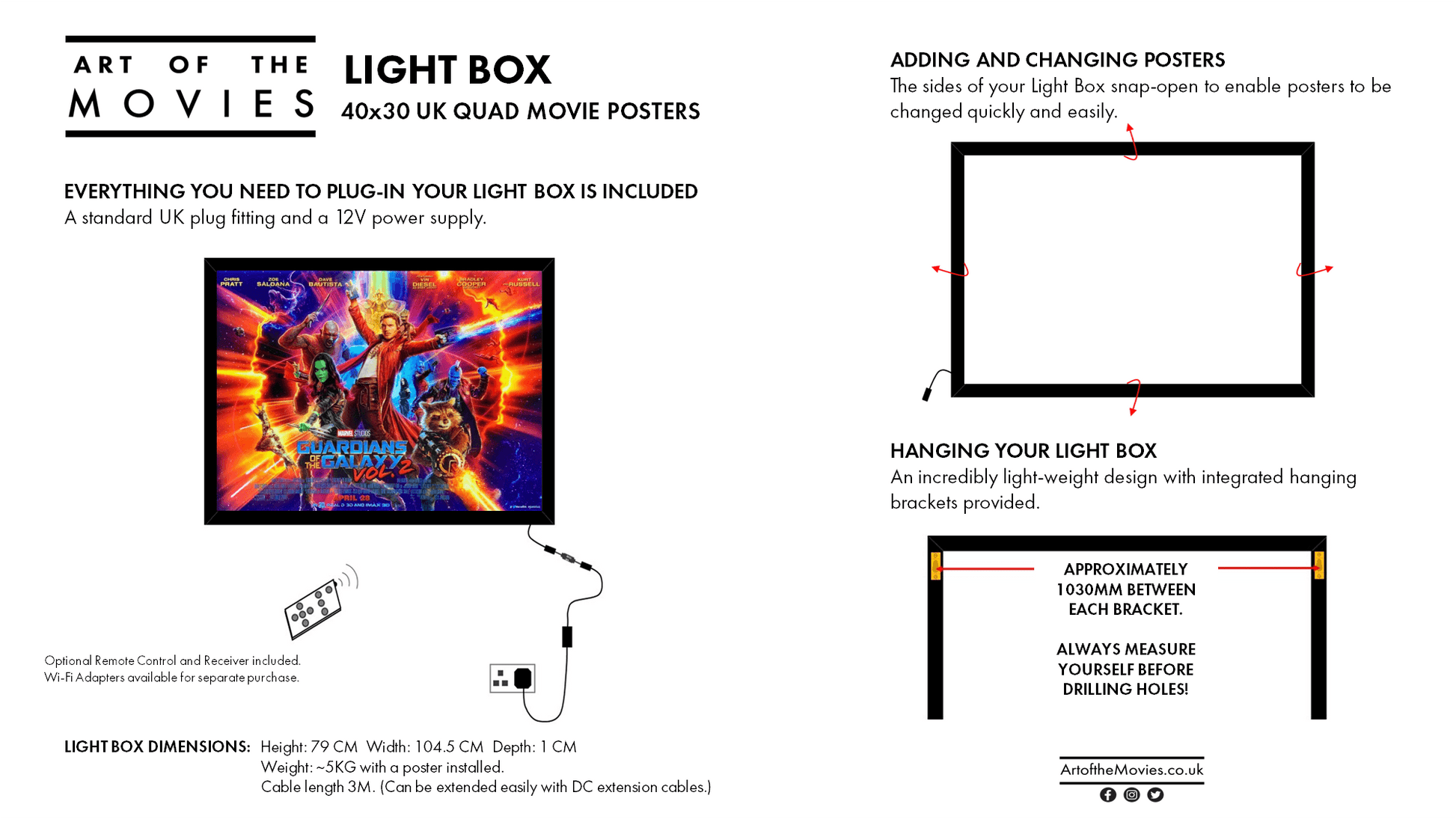The Art of the Movies Quad Movie Poster Light Box
