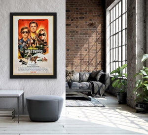 An original movie poster for the Tarantino film Once Upon A Time in Hollywood